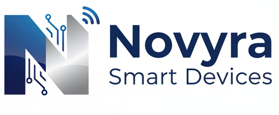 Create a unique logo, white background for Novyra Smart Devices